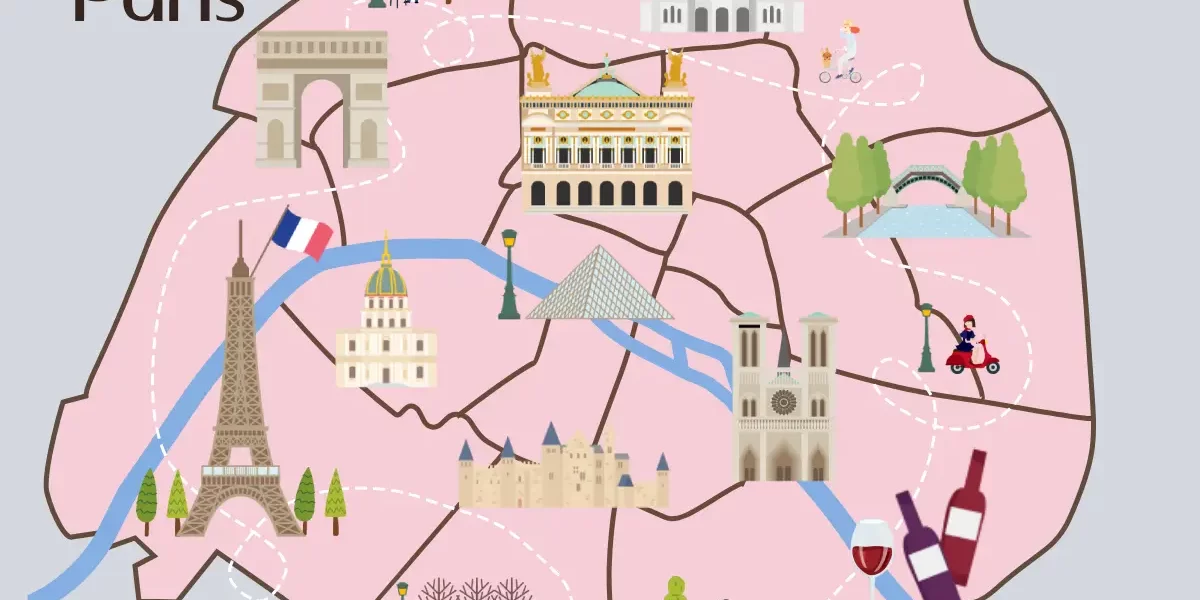 パリの人気観光地と地図